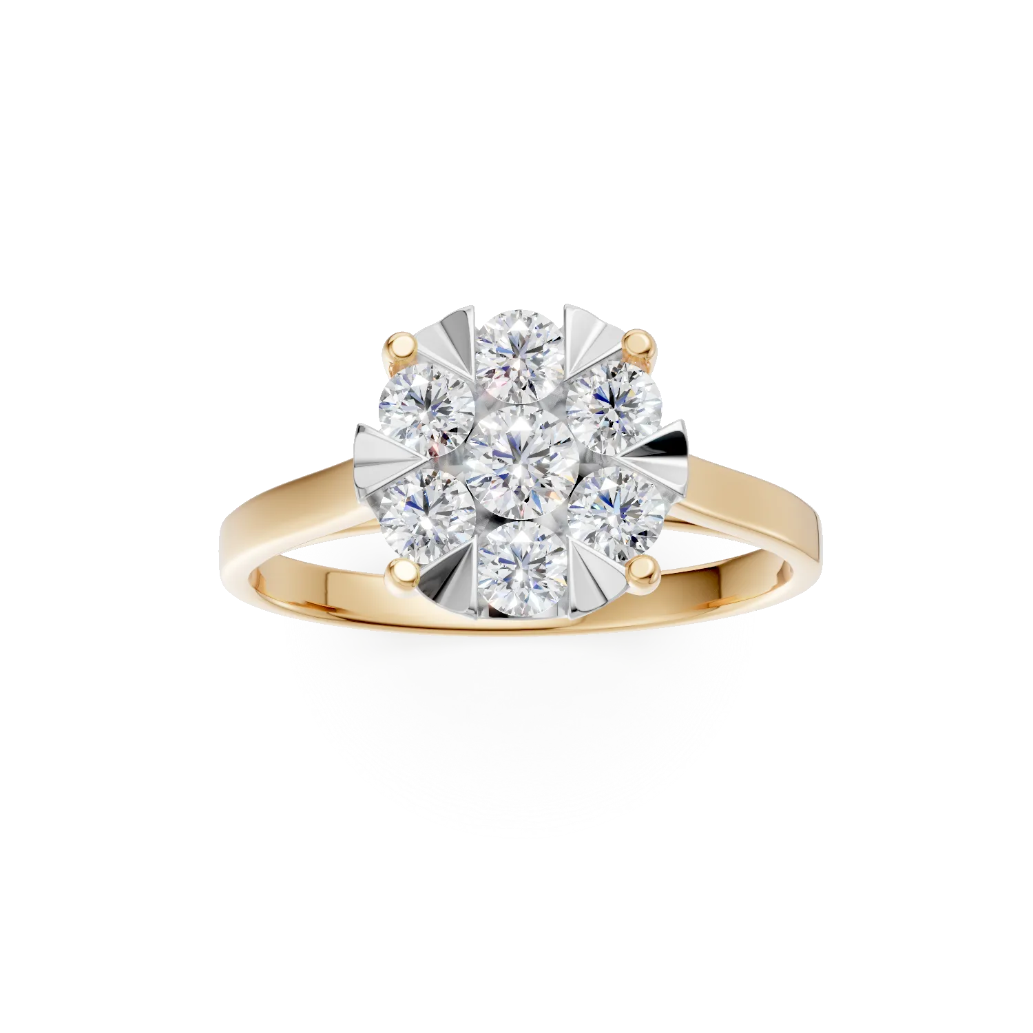 Годежен пръстен от 18K жълто злато с 0.5ct диаманти