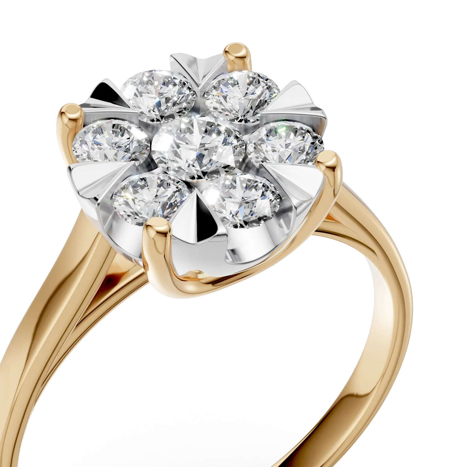 Годежен пръстен от 18K жълто злато с 0.5ct диаманти