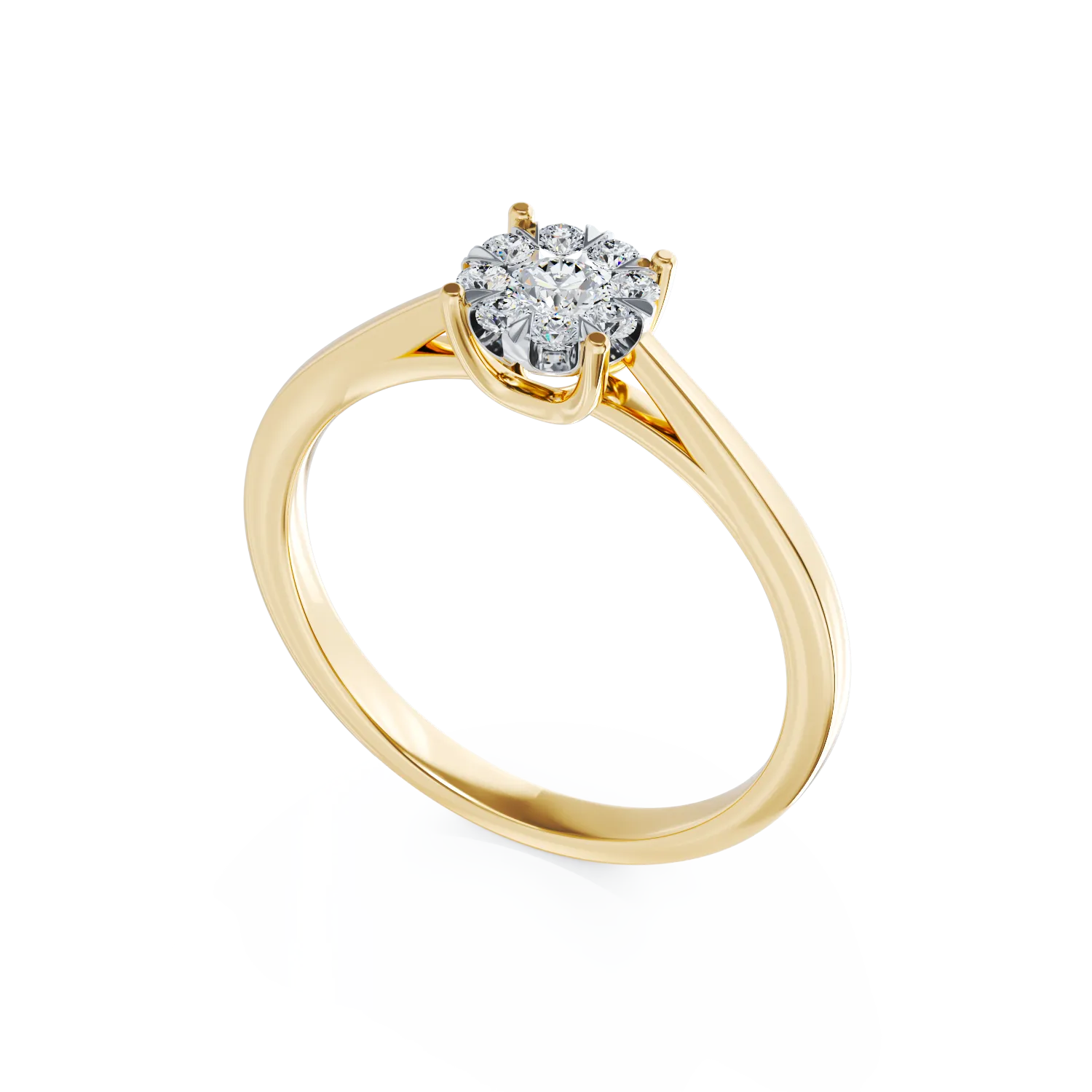 Inel de logodna din aur galben de 18K cu diamante de 0.25ct