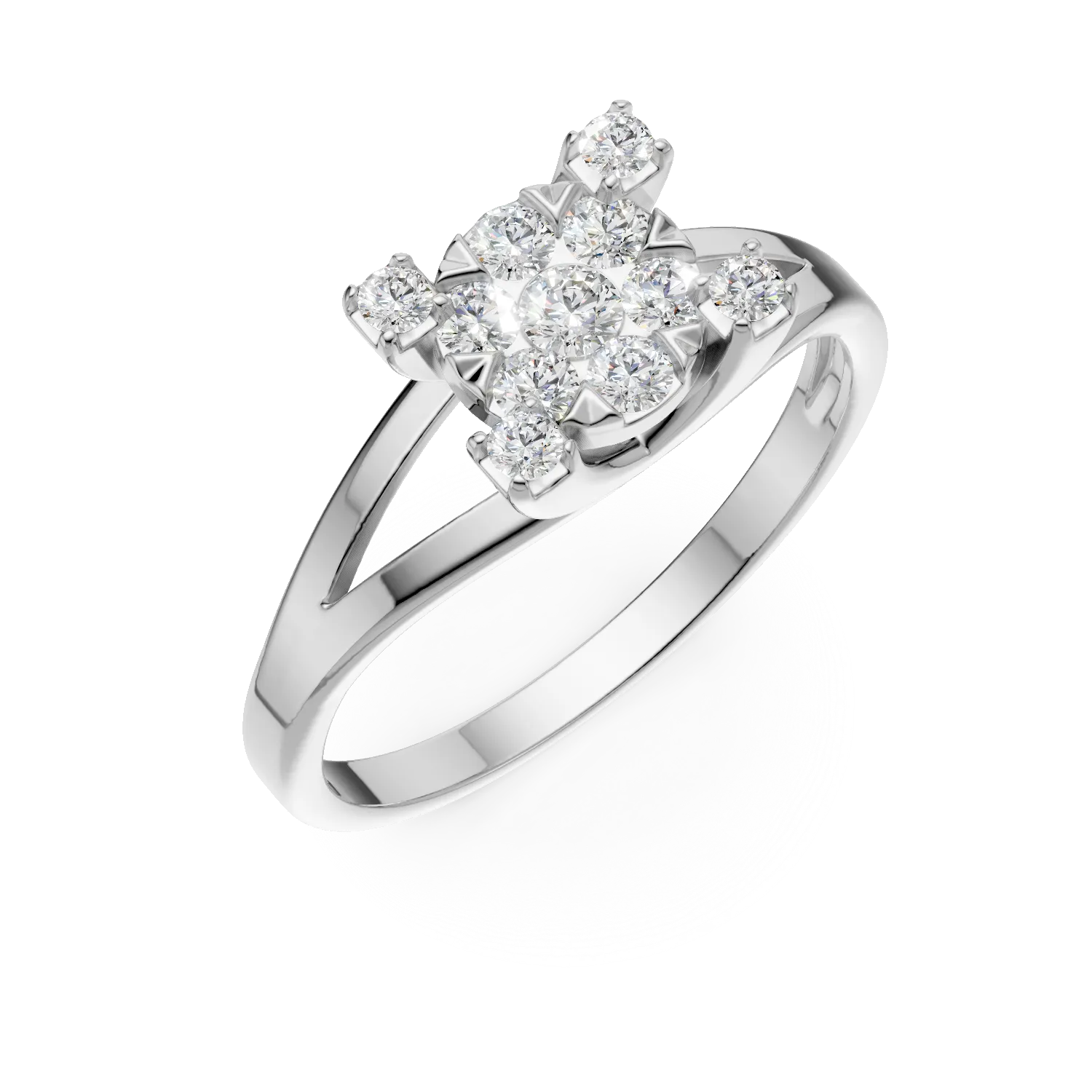 18K white gold engagement ring with 0.5ct diamonds