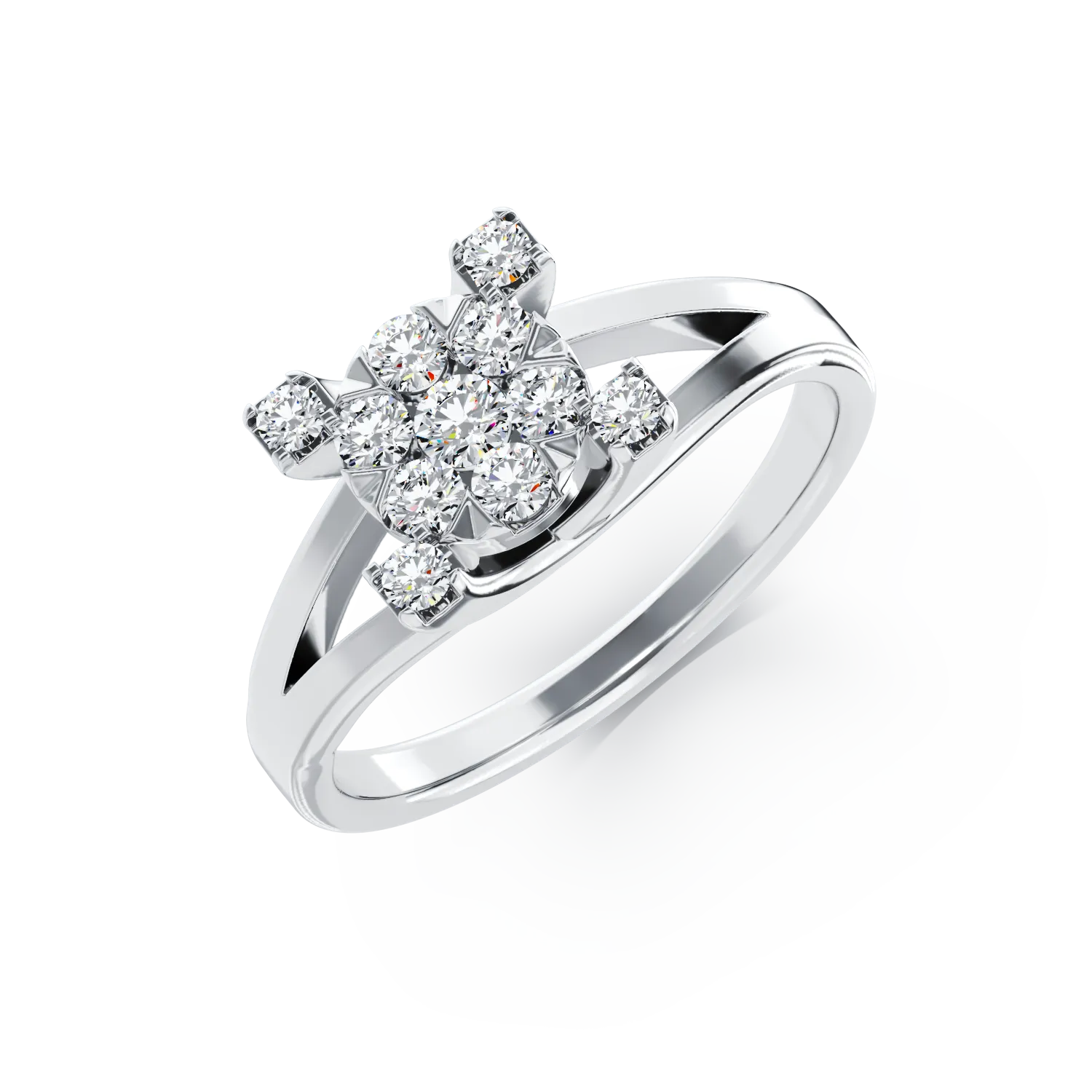 18K fehérarany eljegyzési gyűrű 0.5ct gyémántokkal