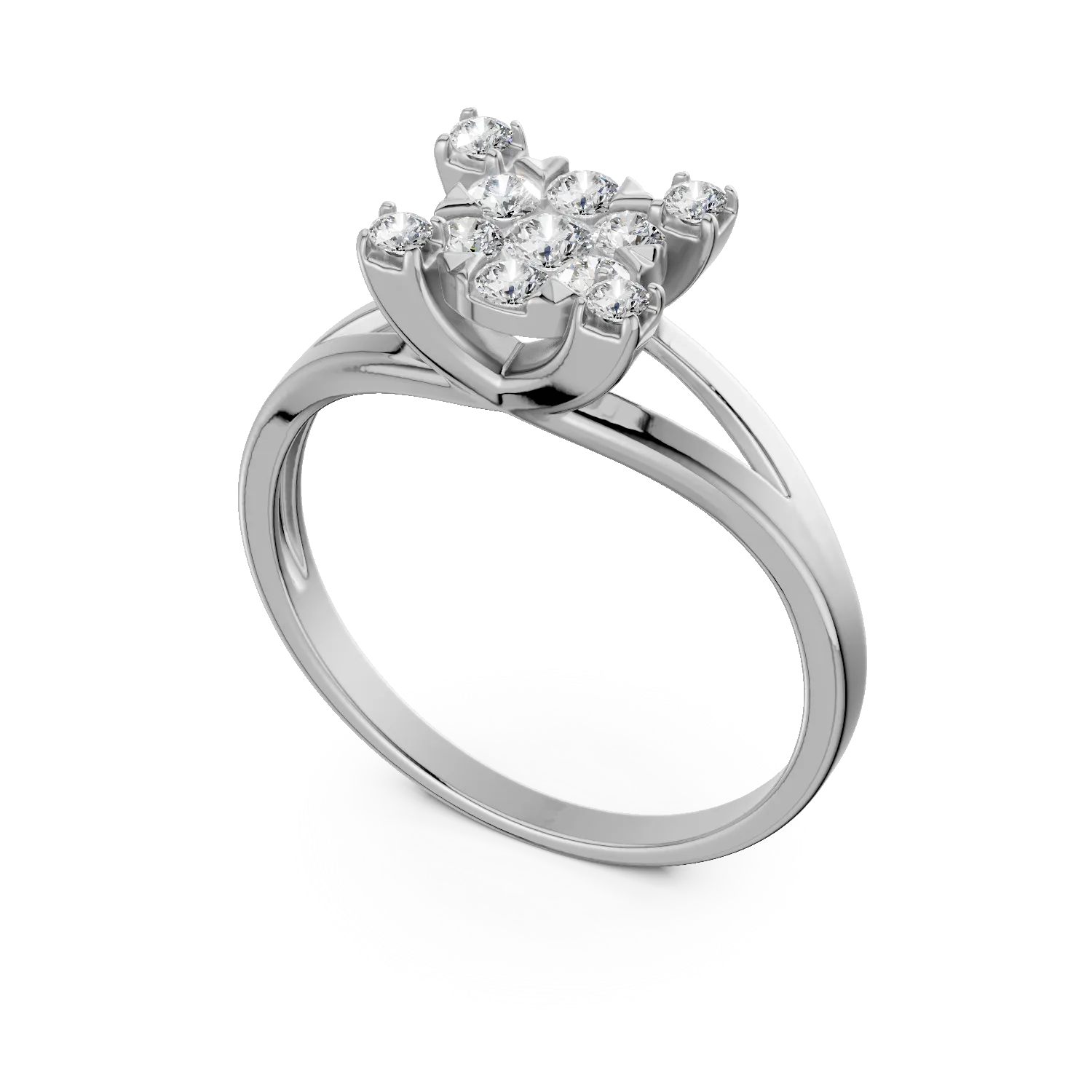 Inel de logodna din aur alb de 18K cu diamante de 0.5ct