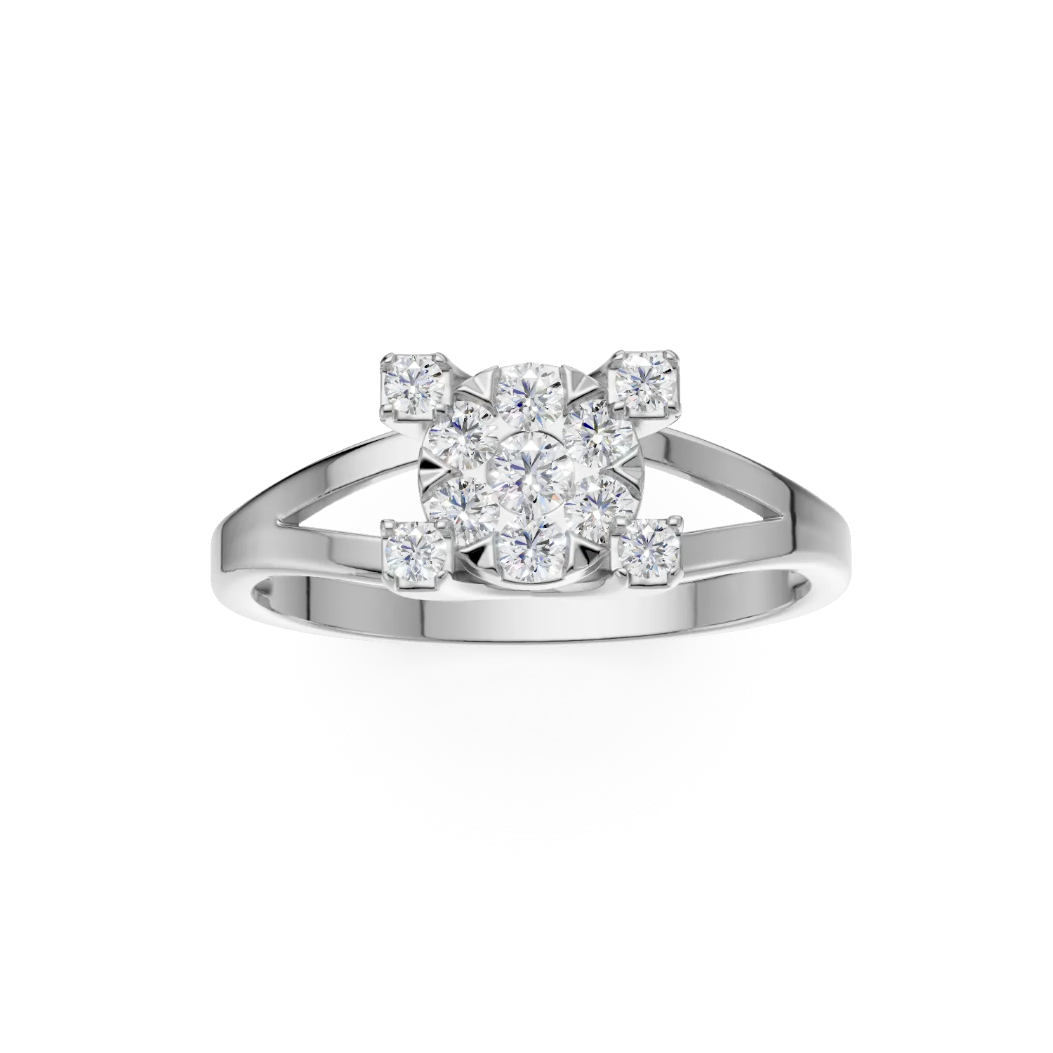 Inel de logodna din aur alb de 18K cu diamante de 0.5ct