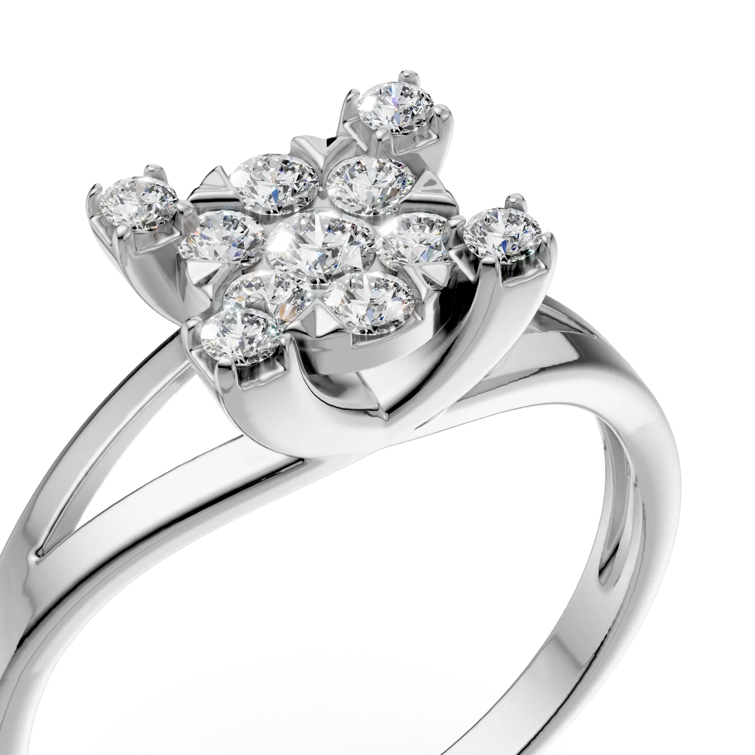Inel de logodna din aur alb de 18K cu diamante de 0.5ct