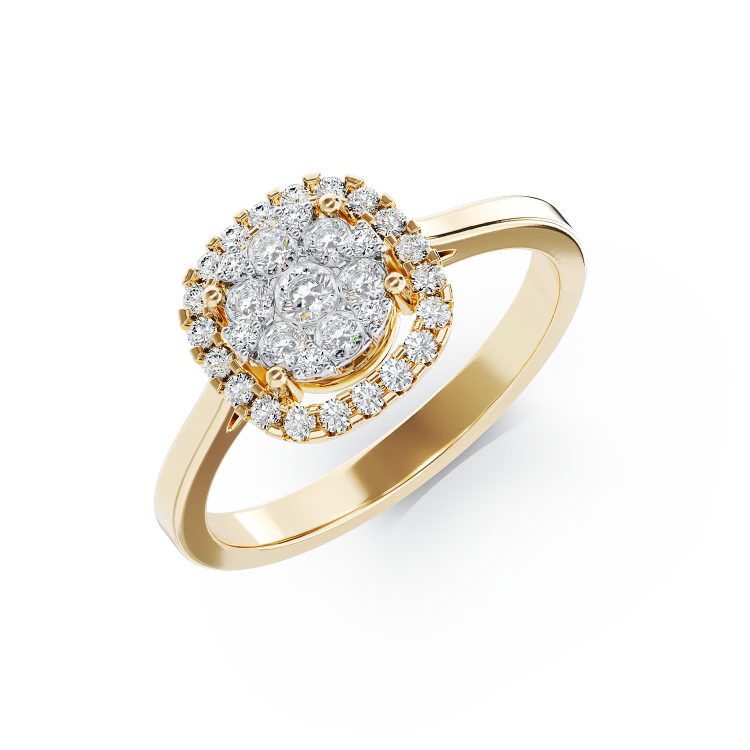 18K sárga arany eljegyzési gyűrű 0.5ct gyémántokkal
