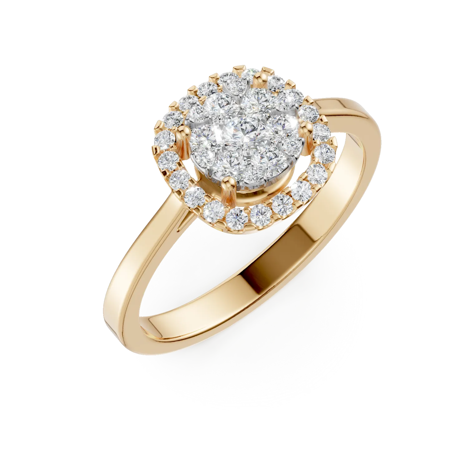 18K sárga arany eljegyzési gyűrű 0.5ct gyémántokkal