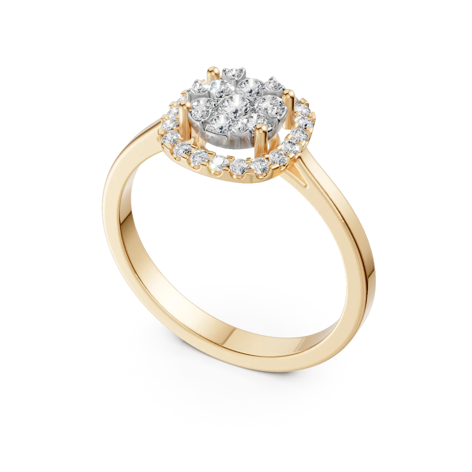 Годежен пръстен от 18K жълто злато с диаманти от 0.5ct