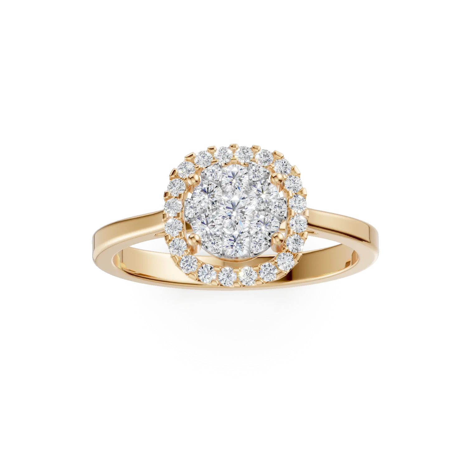 Годежен пръстен от 18K жълто злато с диаманти от 0.5ct