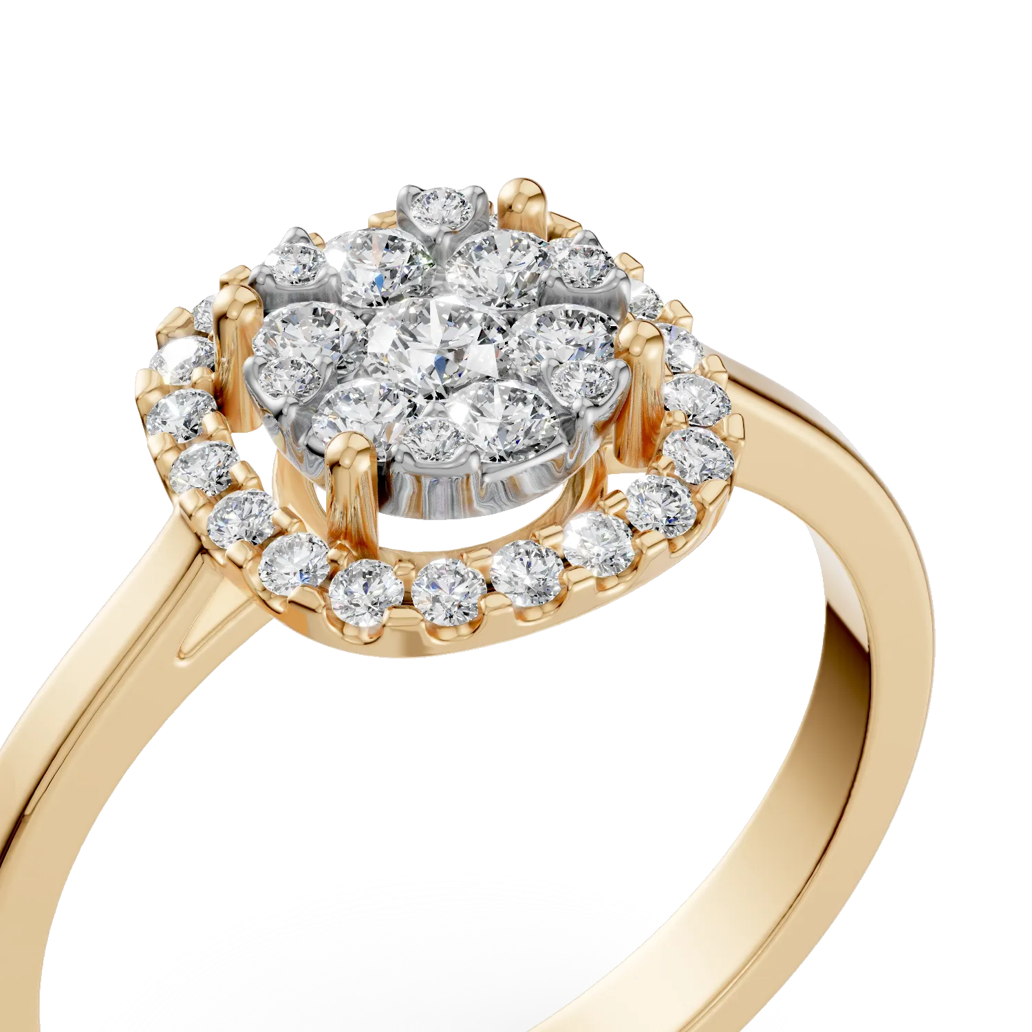 Годежен пръстен от 18K жълто злато с диаманти от 0.5ct