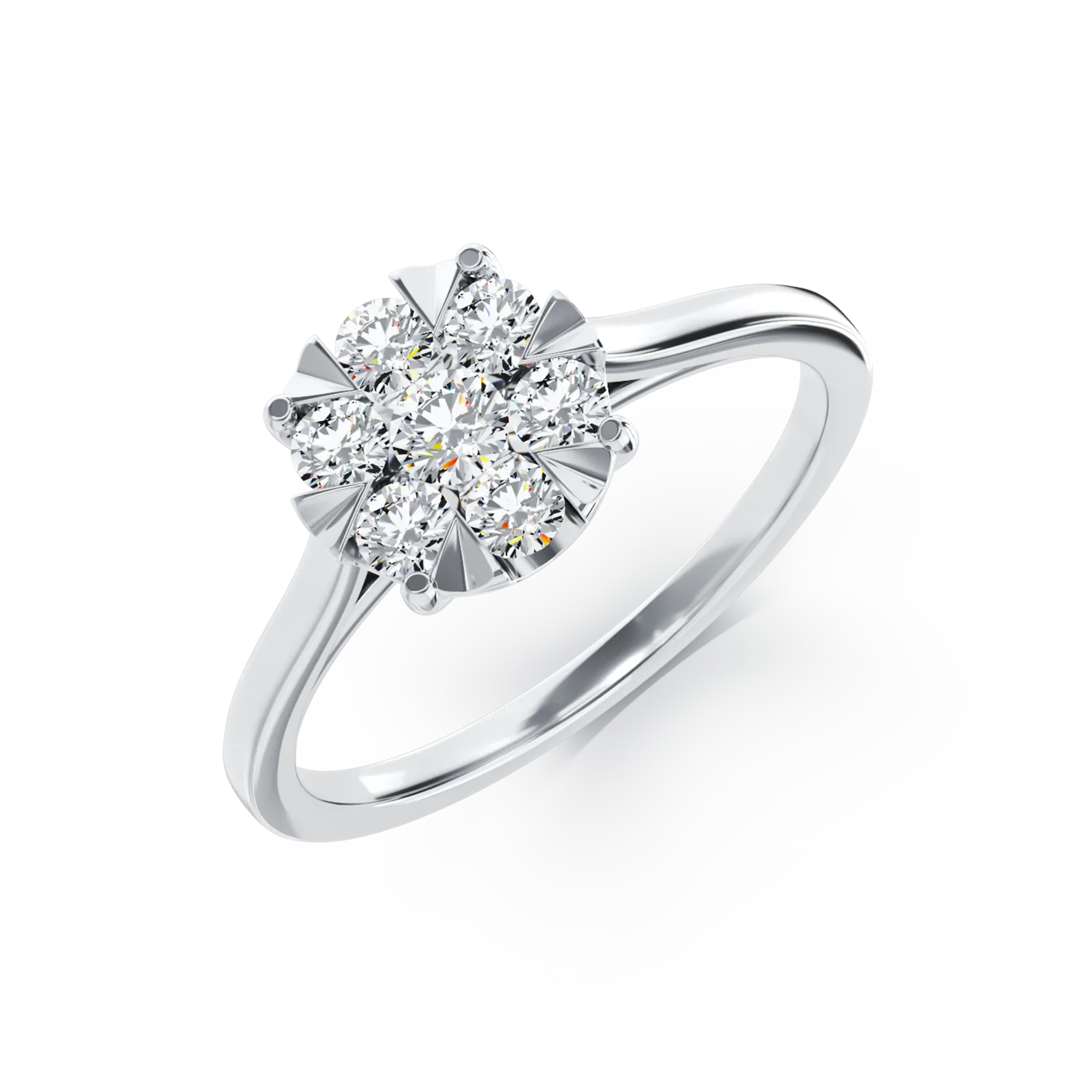 Годежен пръстен от бяло злато 18K с диаманти 0.5ct