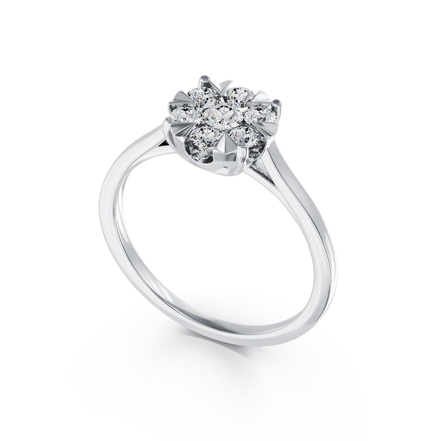 Inel de logodna din aur alb de 18K cu diamante de 0.5ct