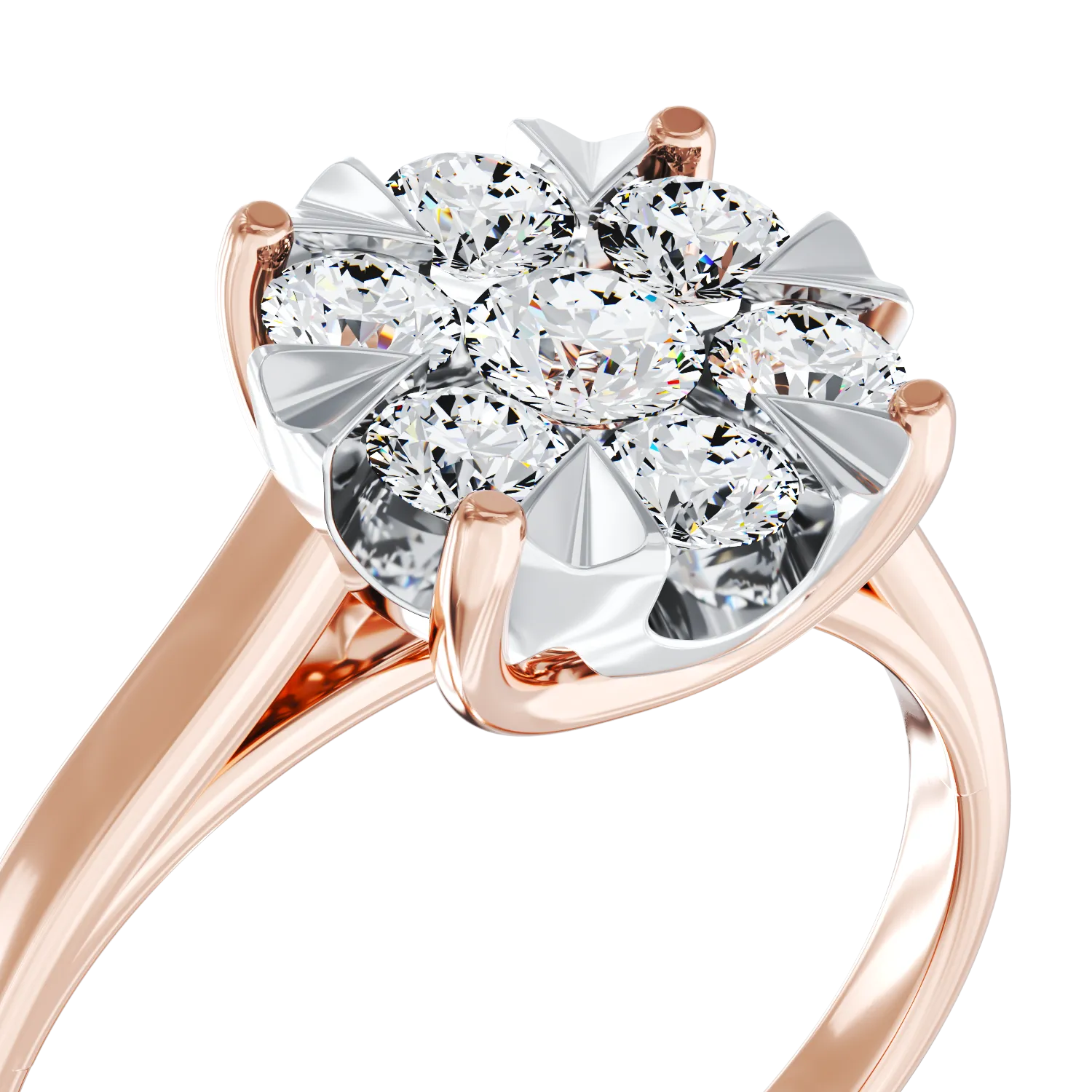 18K rose gold engagement ring with 0.5ct diamonds