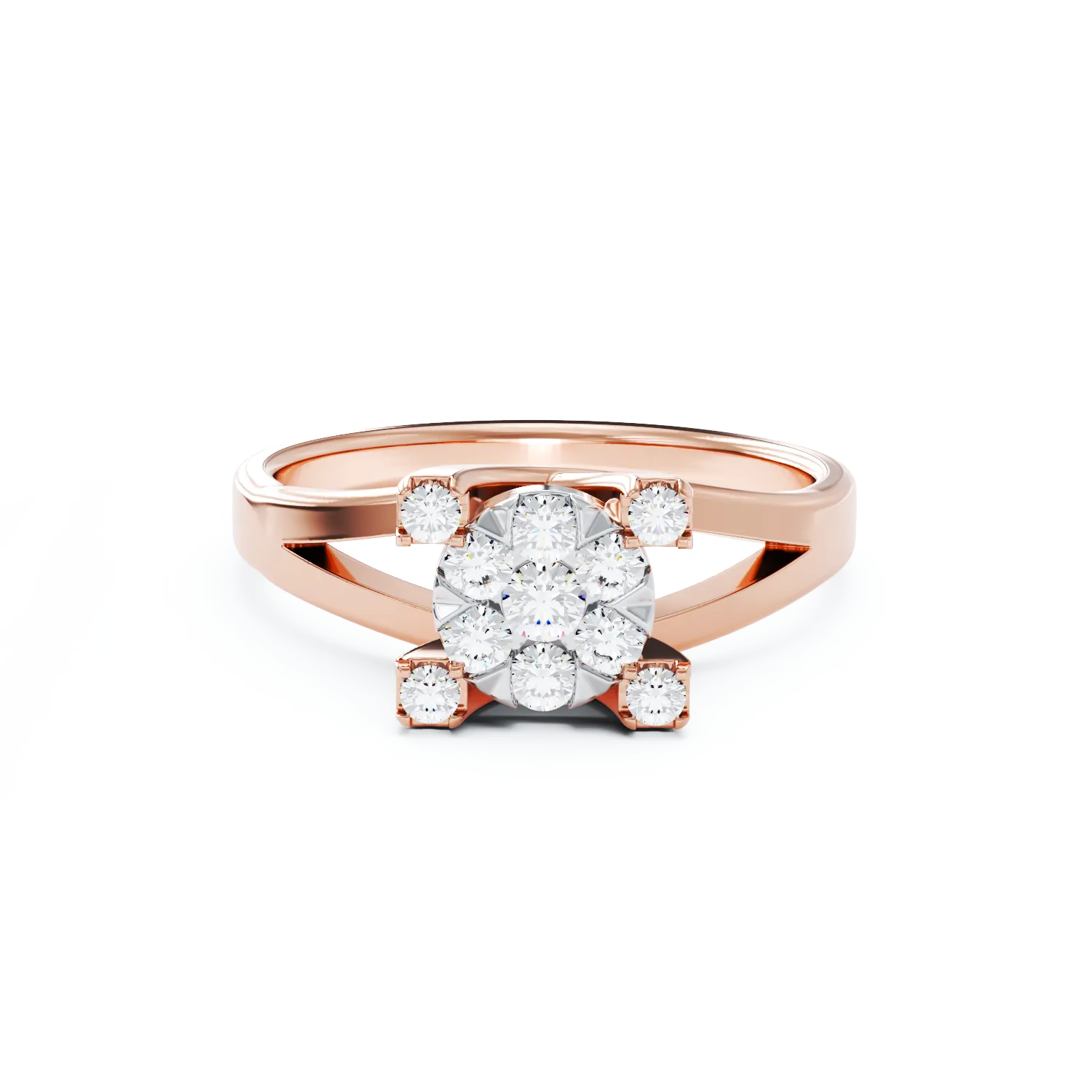 Годежен пръстен от 18K розово злато с 0.5ct диаманти