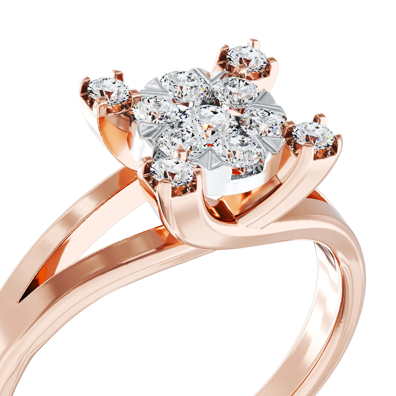 Годежен пръстен от 18K розово злато с 0.5ct диаманти