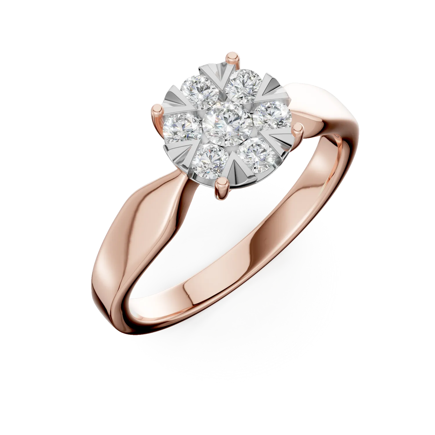 18K rose gold engagement ring with 0.34ct diamonds