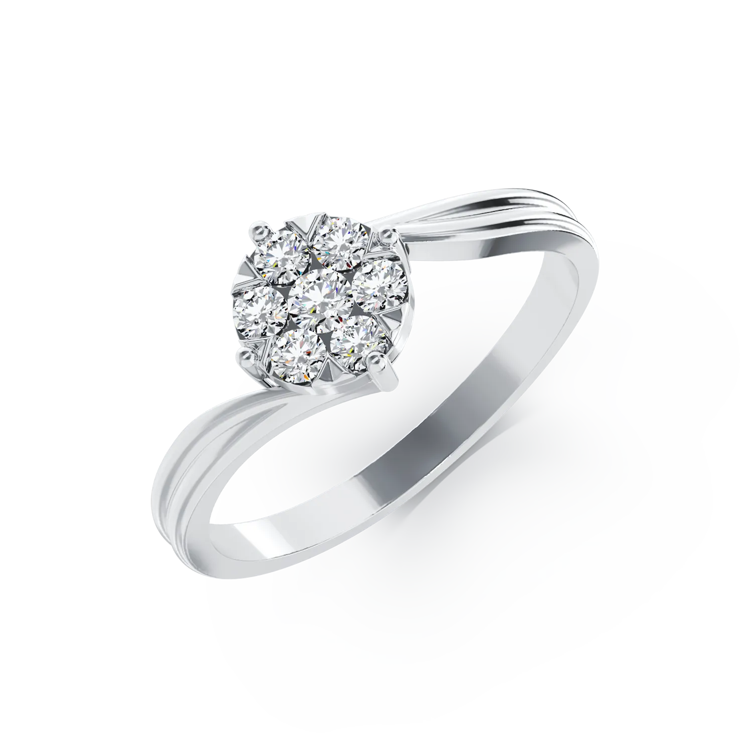 18k fehér arany eljegyzési gyűrű 0.34ct gyémántokkal