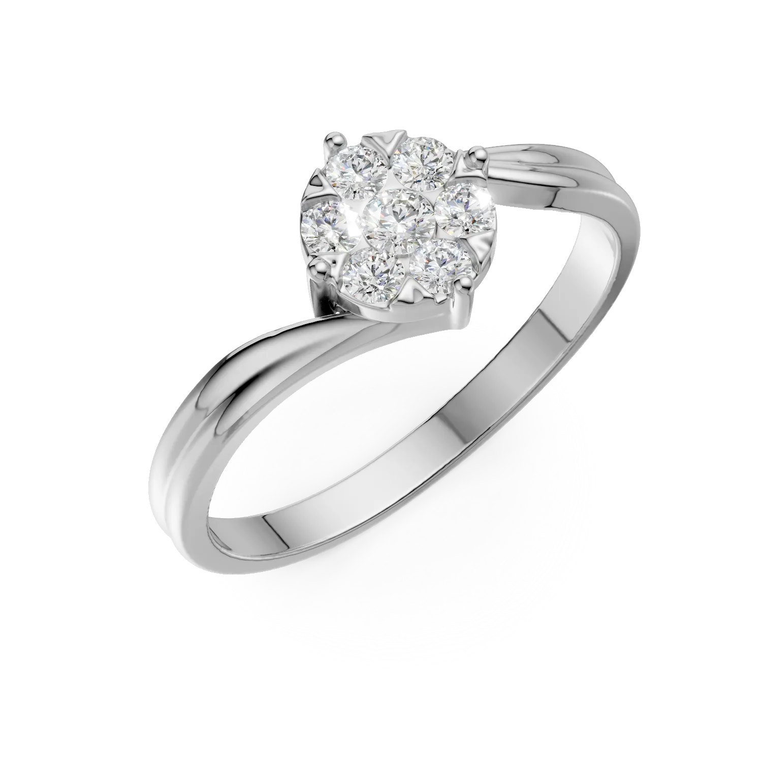 18K white gold engagement ring with 0.34ct diamonds