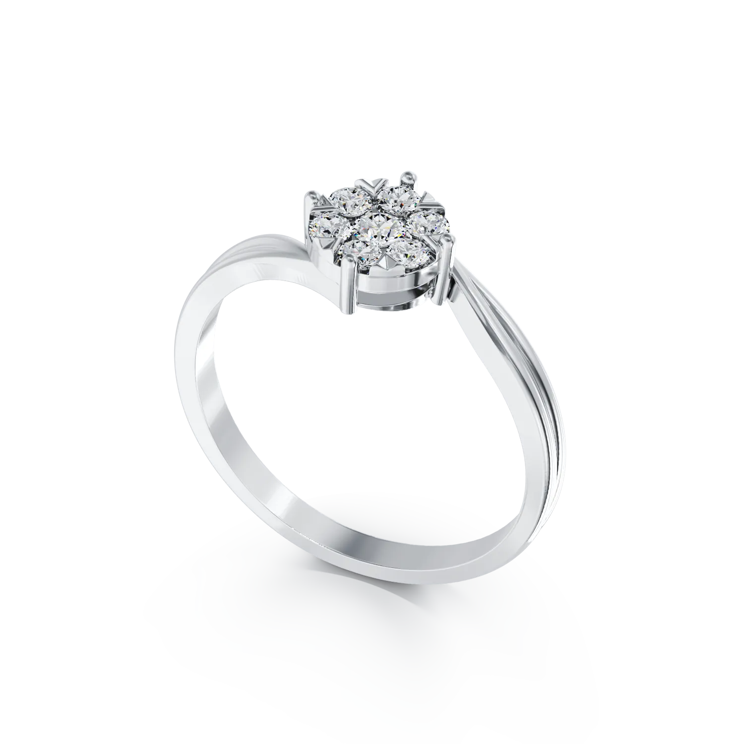 18K fehérarany eljegyzési gyűrű 0.34 karátos gyémántokkal