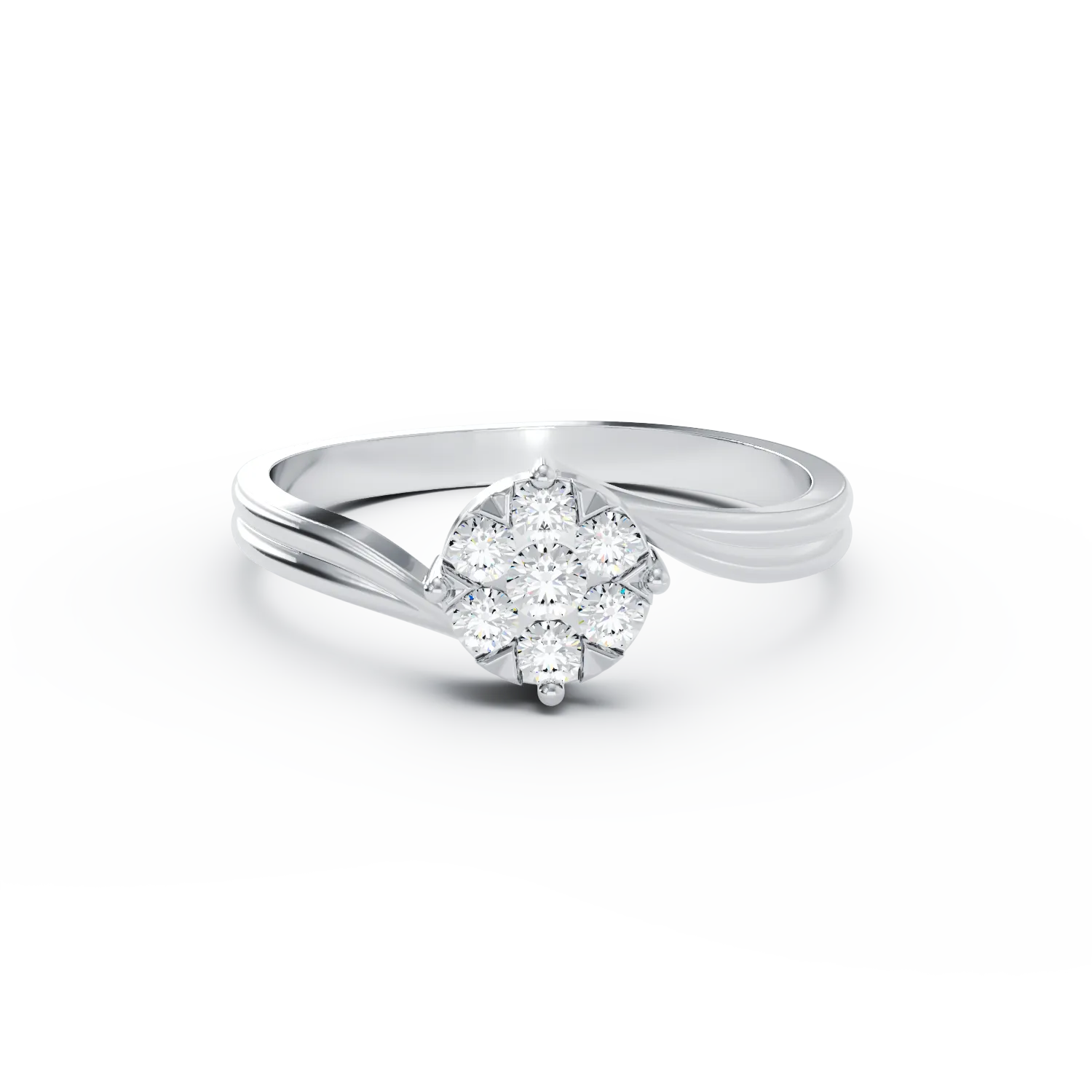 Годежен пръстен от бяло злато 18K с диаманти 0.34ct