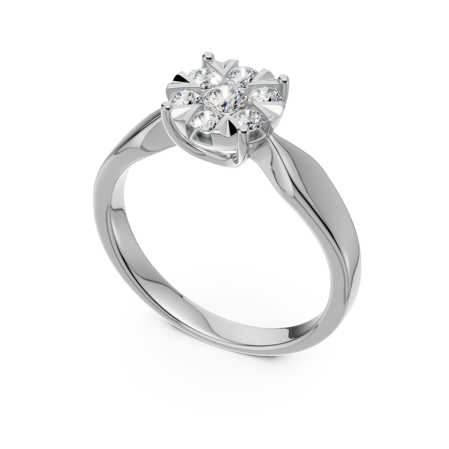 18K white gold engagement ring with 0.34ct diamonds