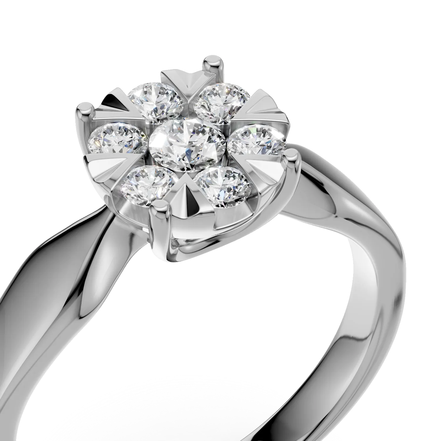 18K white gold engagement ring with 0.34ct diamonds