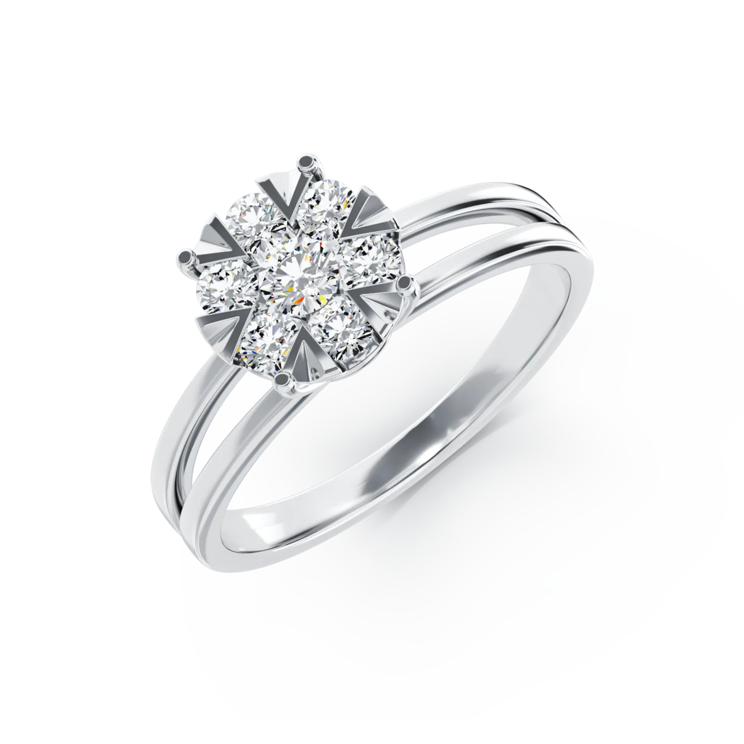 Eljegyzési gyűrű 18K-os fehér aranyból 0,34ct gyémántokkal