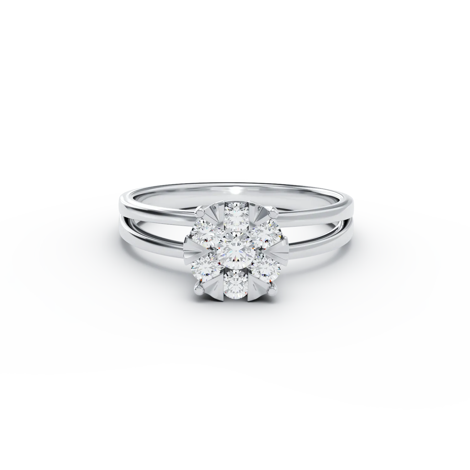 Годежен пръстен от бяло злато 18K с диаманти 0.34ct