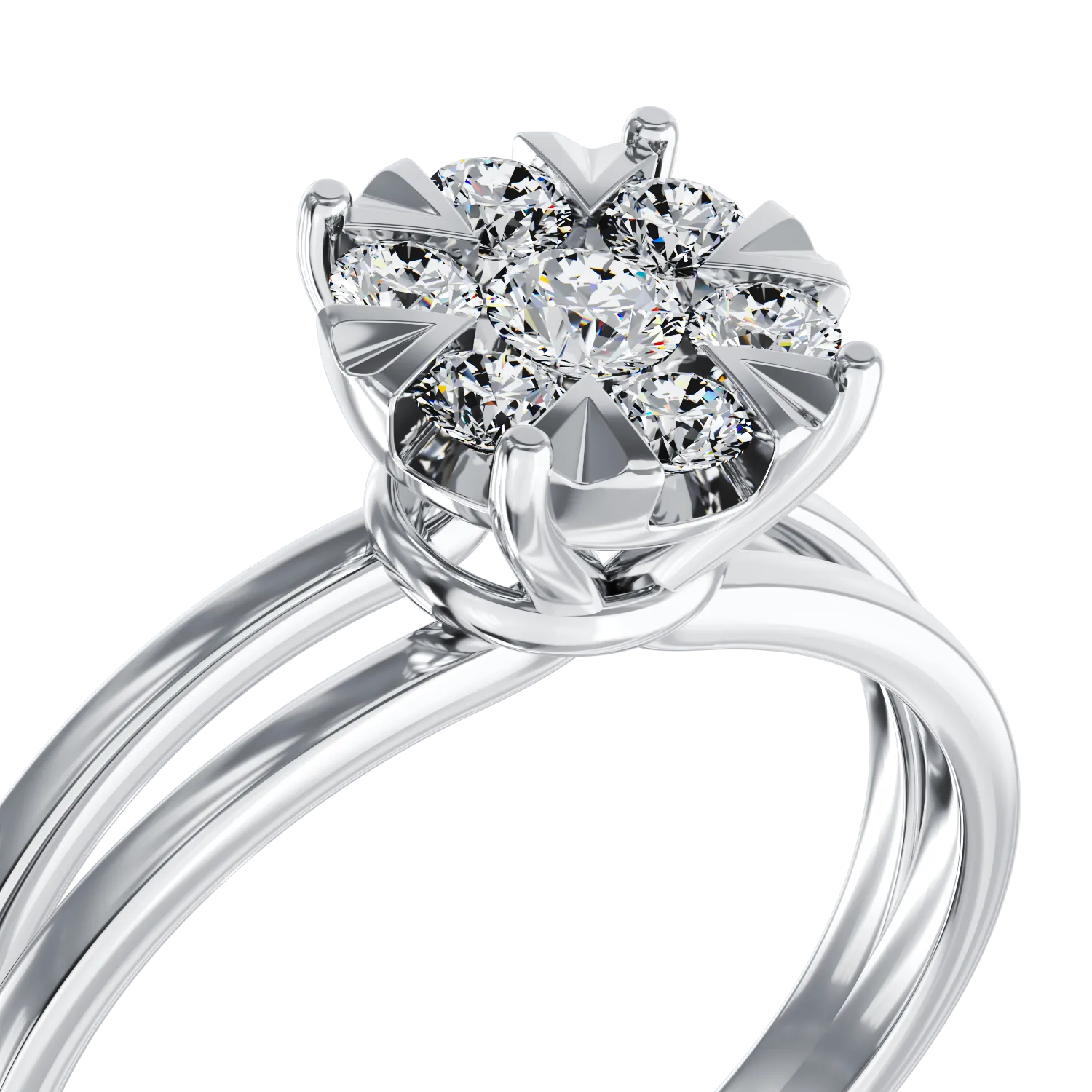 18K white gold engagement ring with 0.34ct diamonds