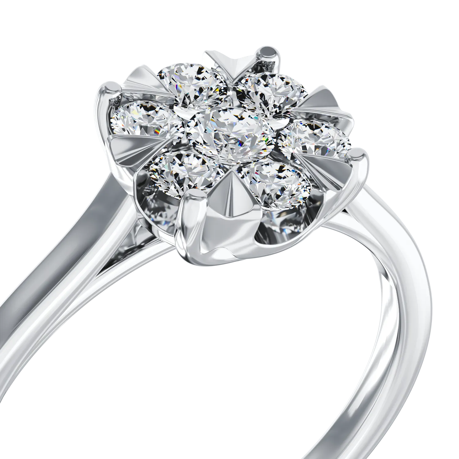 Inel de logodna din aur alb de 18K cu diamante de 0.2ct