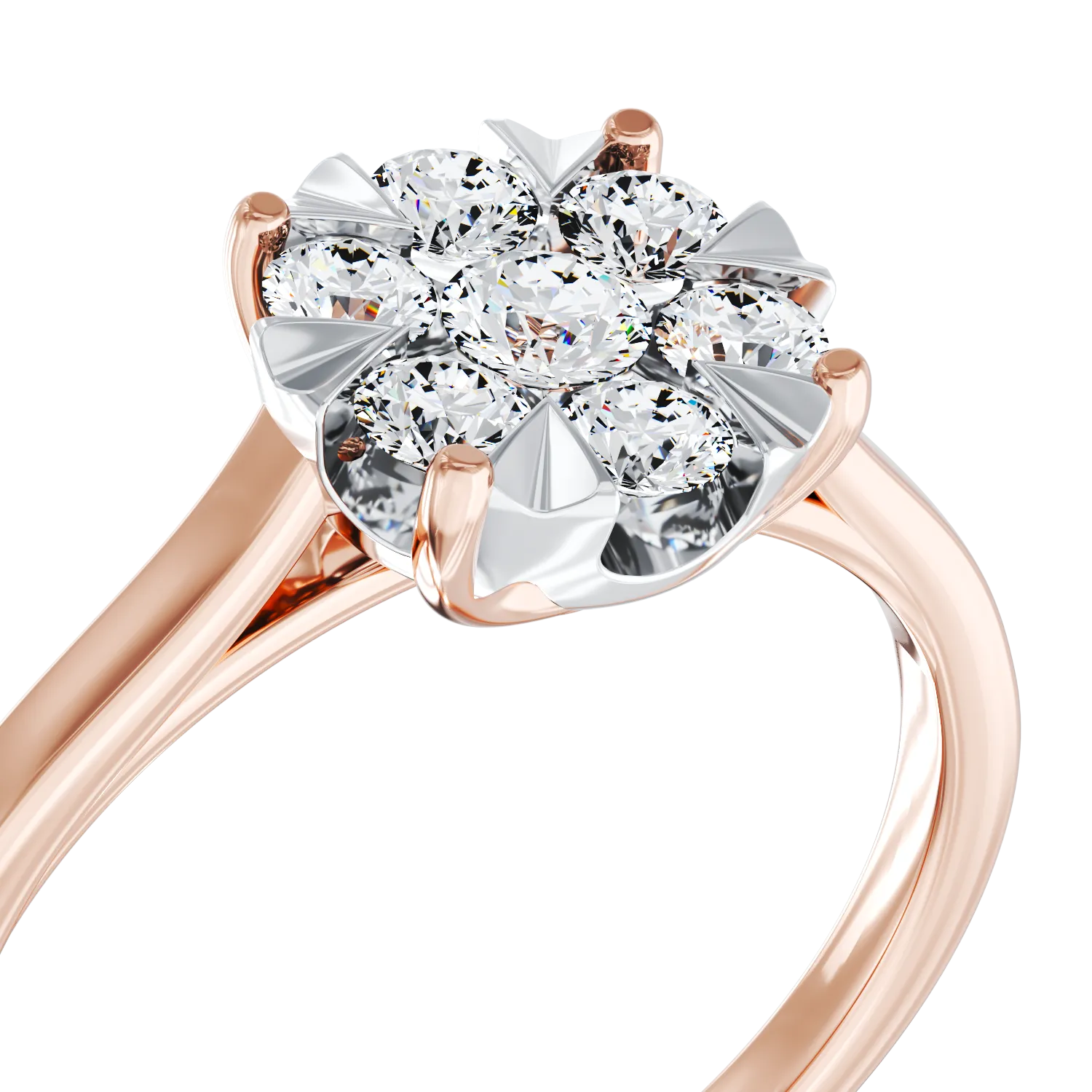 18K rose gold engagement ring with diamonds of 0.34ct
