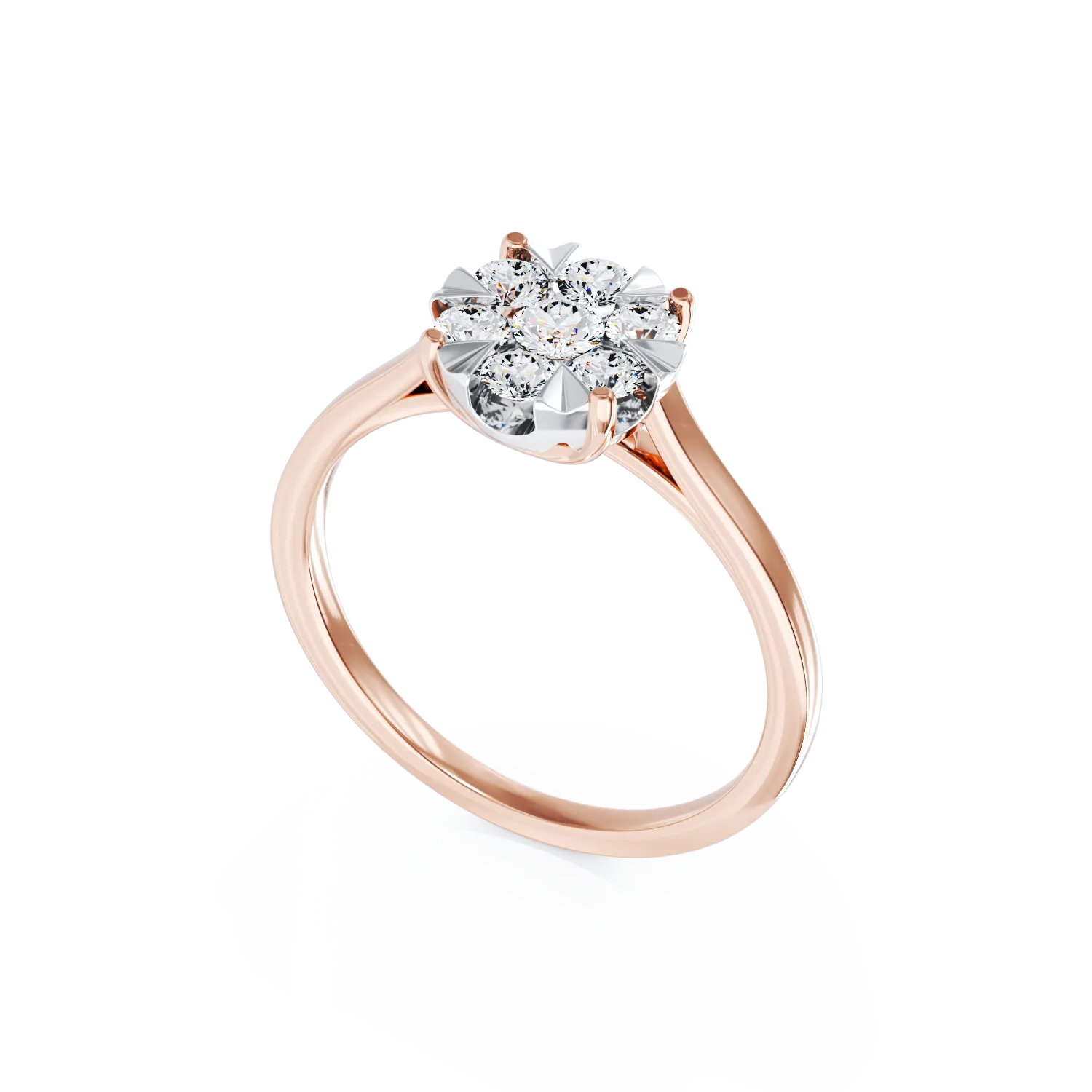 Inel de logodna din aur roz de 18K cu diamante de 0.25ct