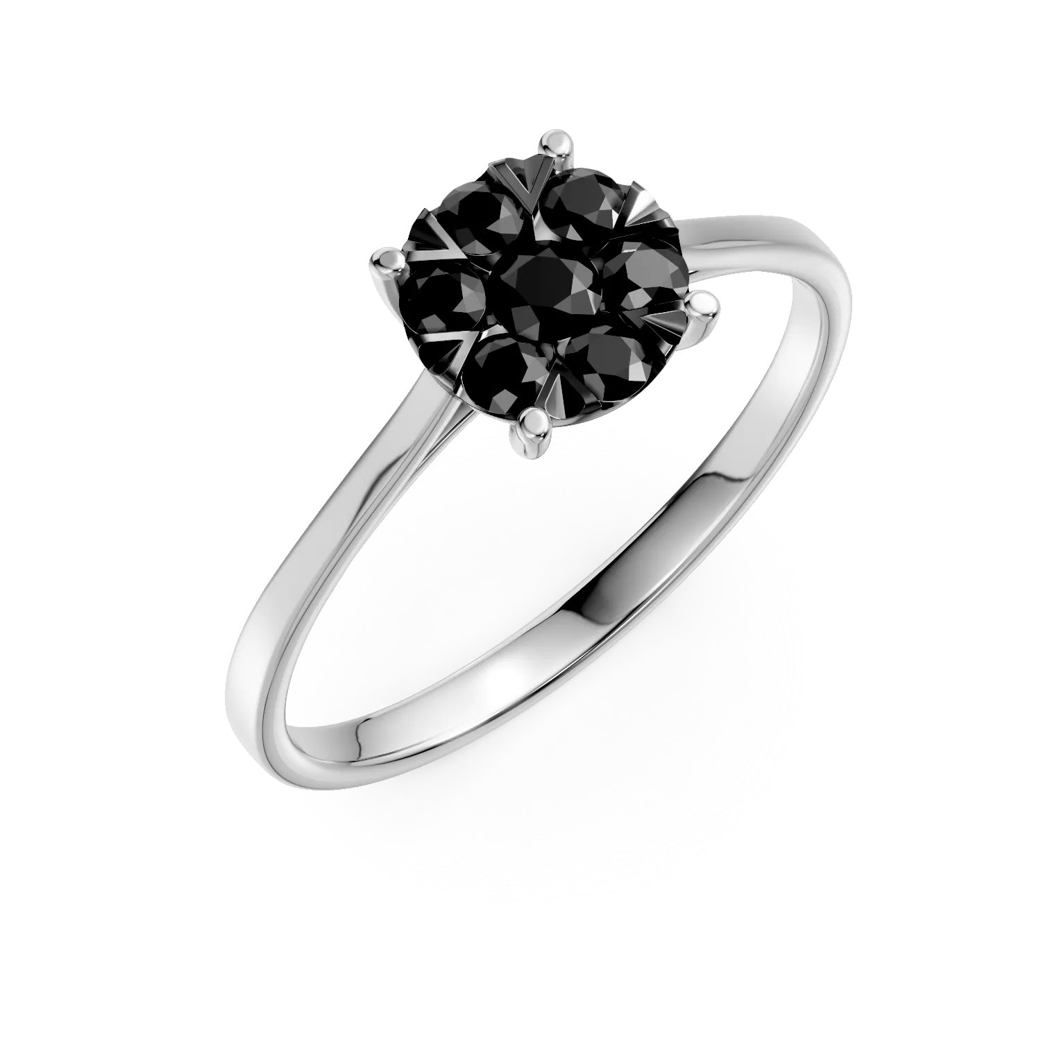 18K бял златен годежен пръстен с диаманти от 0.34ct-101128