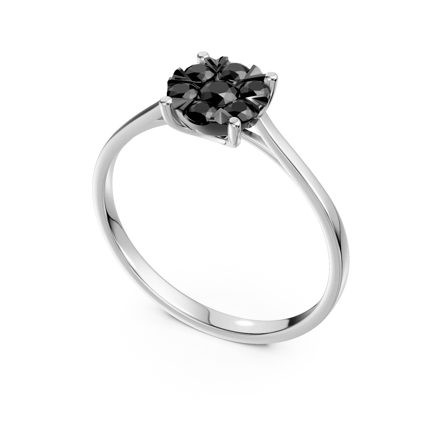 Inel de logodna din aur alb de 18K cu diamante de 0.34ct