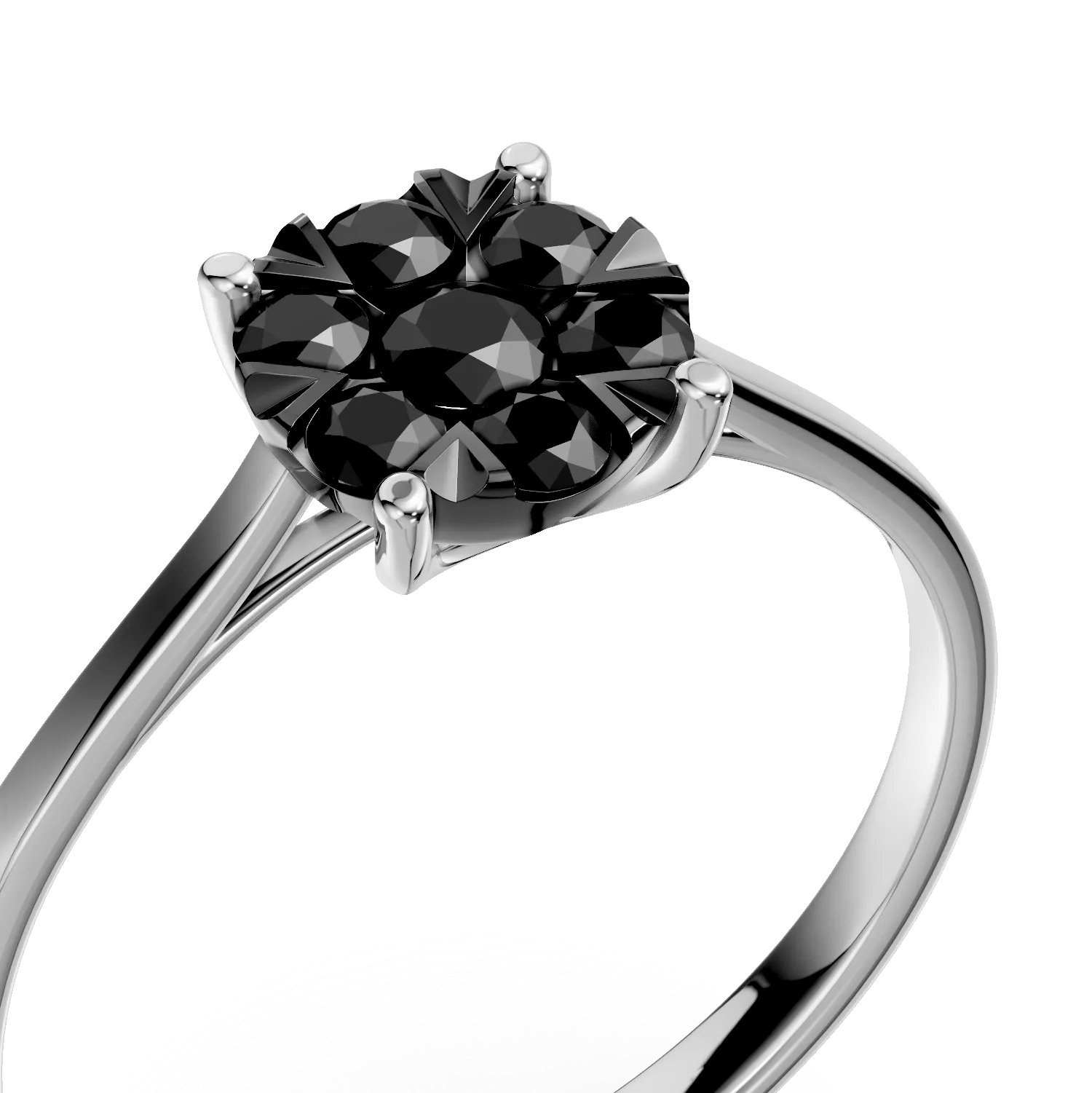 Inel de logodna din aur alb de 18K cu diamante de 0.34ct