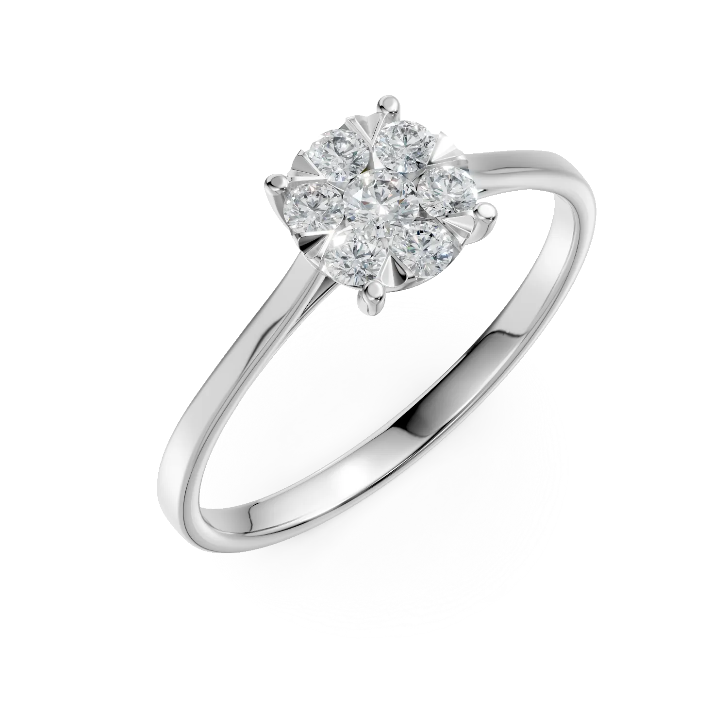Teilor Inel de logodna din aur alb cu diamante de 0.3ct