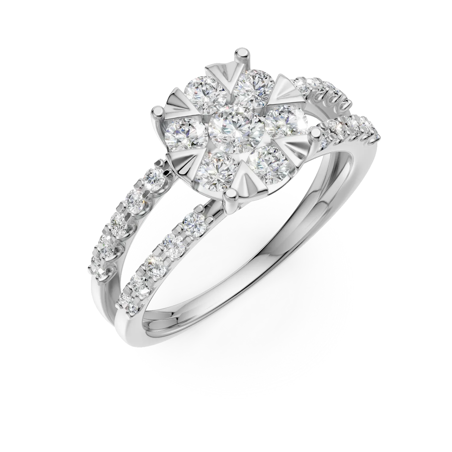 White gold engagement ring with 1ct diamonds