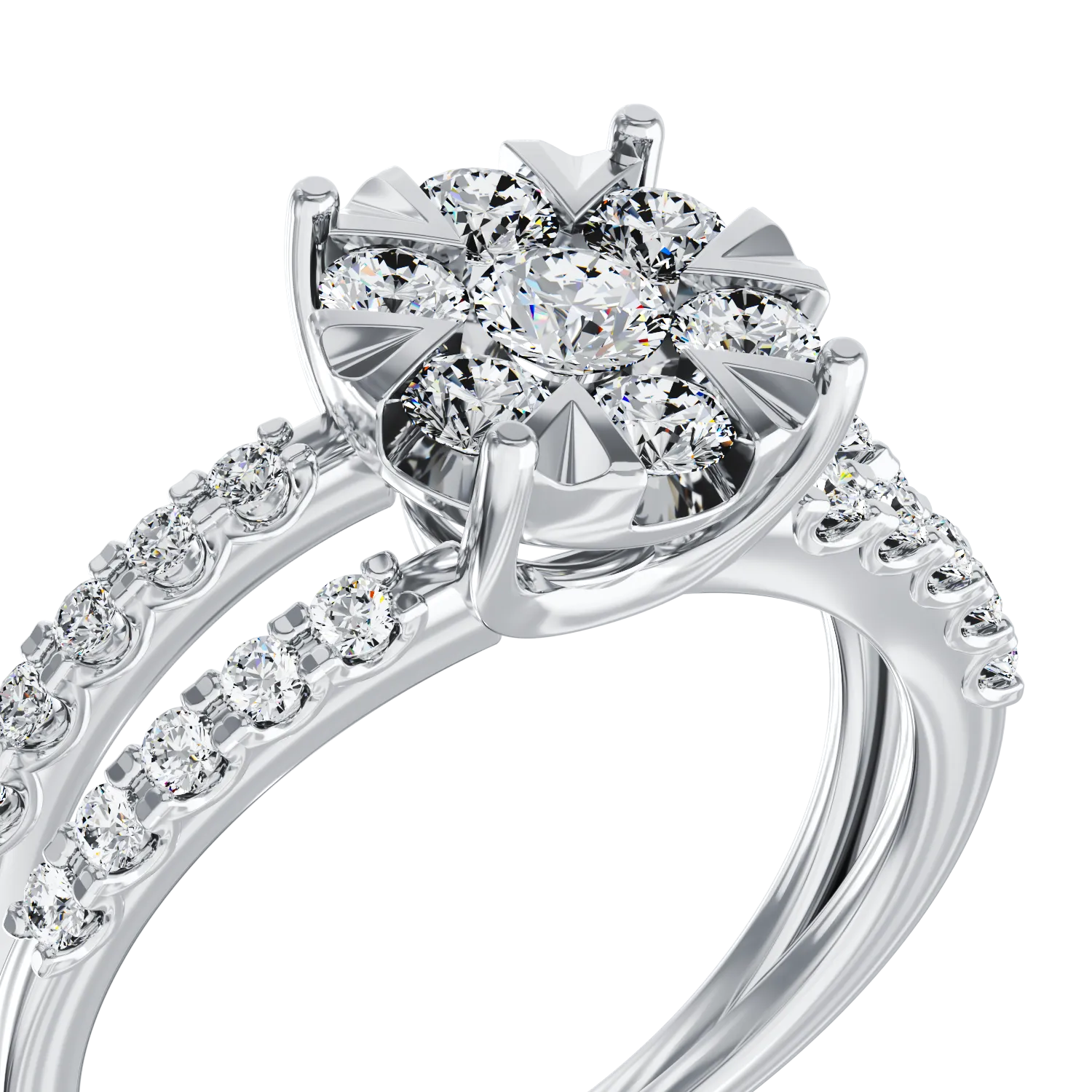 White gold engagement ring with 1ct diamonds