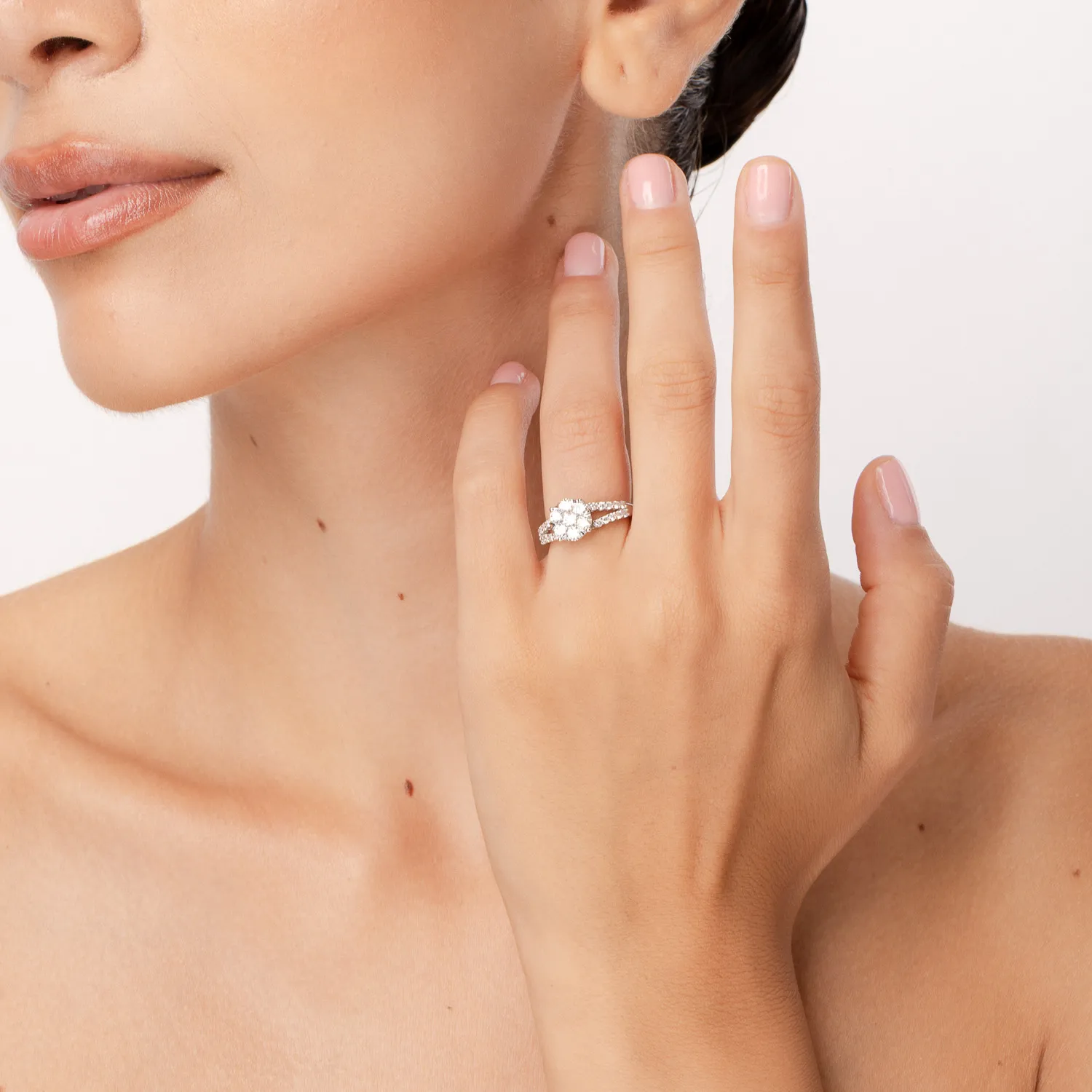 Inel de logodna din aur alb cu diamante de 1ct — imaginea 6