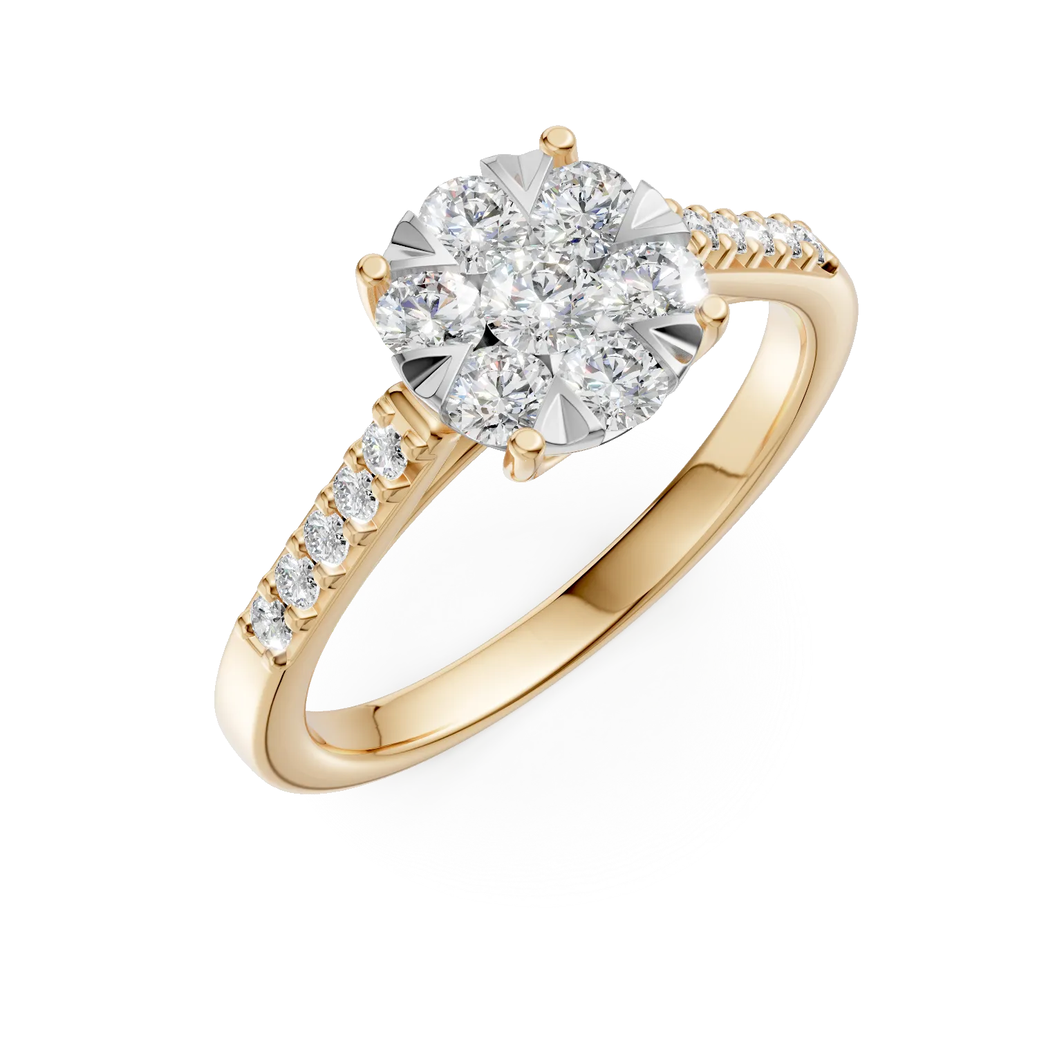 Yellow gold engagement ring with 0.5ct diamonds