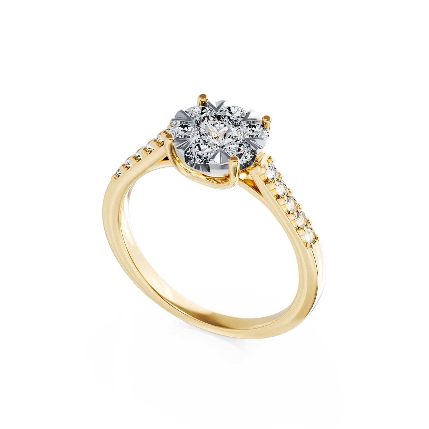 Yellow gold engagement ring with 0.5ct diamonds