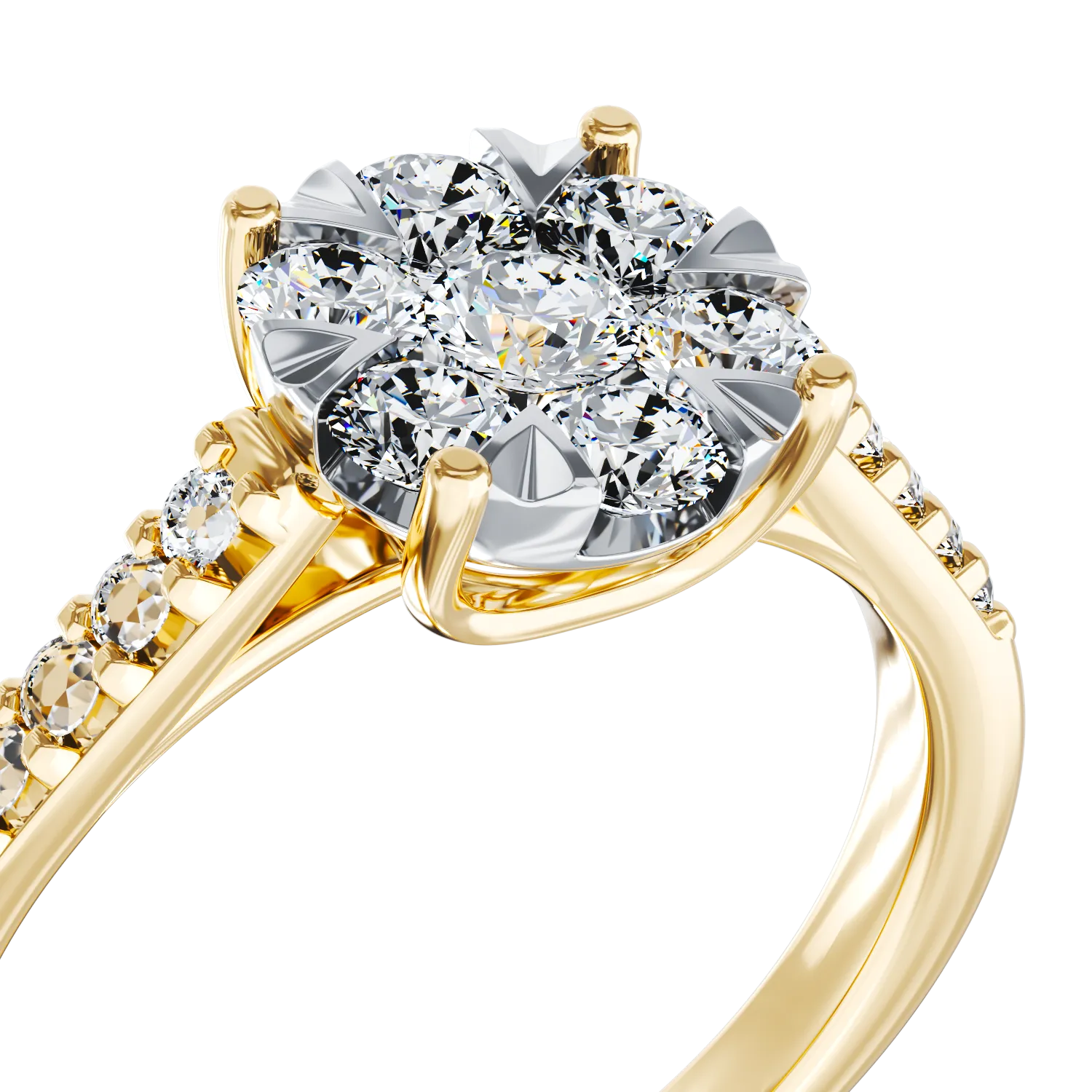 Yellow gold engagement ring with 0.5ct diamonds