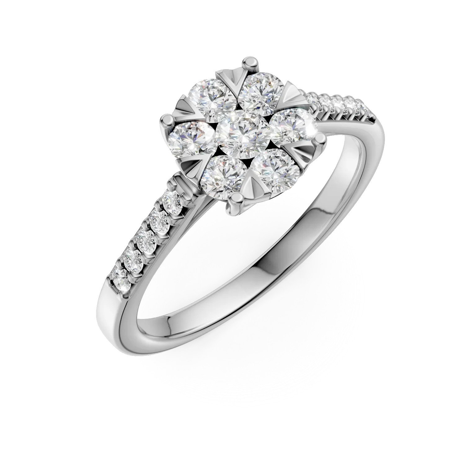 18K white gold engagement ring with 0.5ct diamonds