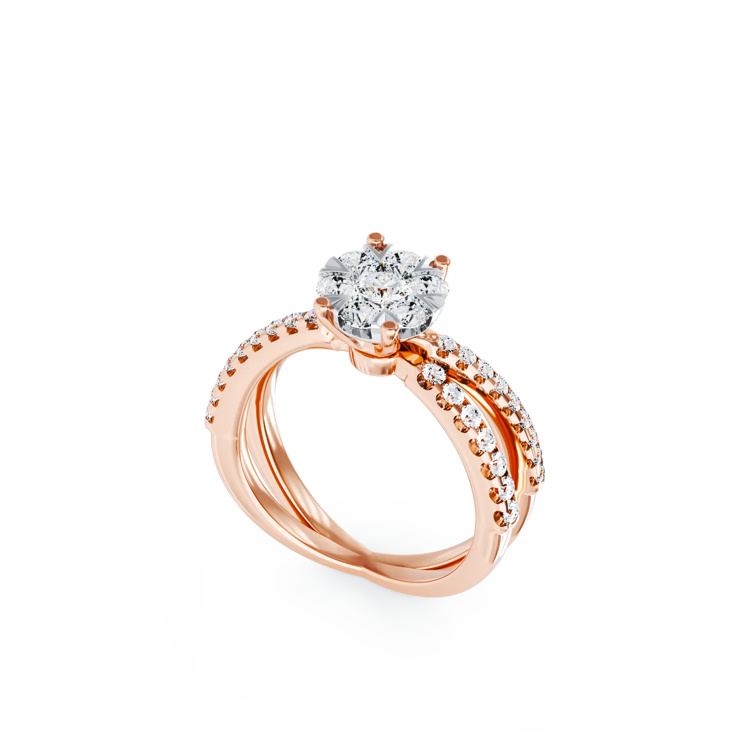 18k rose gold engagement ring with a 0.6ct diamond