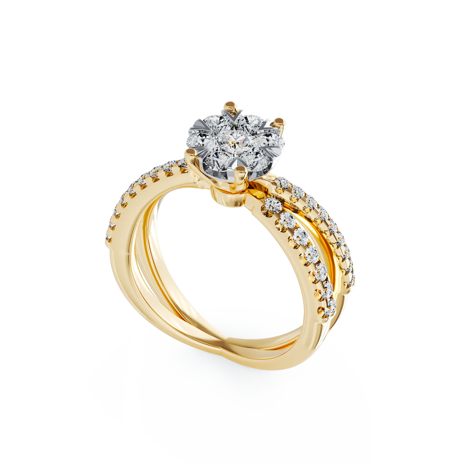 Eljegyzési gyűrű 18K-os fehér aranyból 0,60ct gyémánttal
