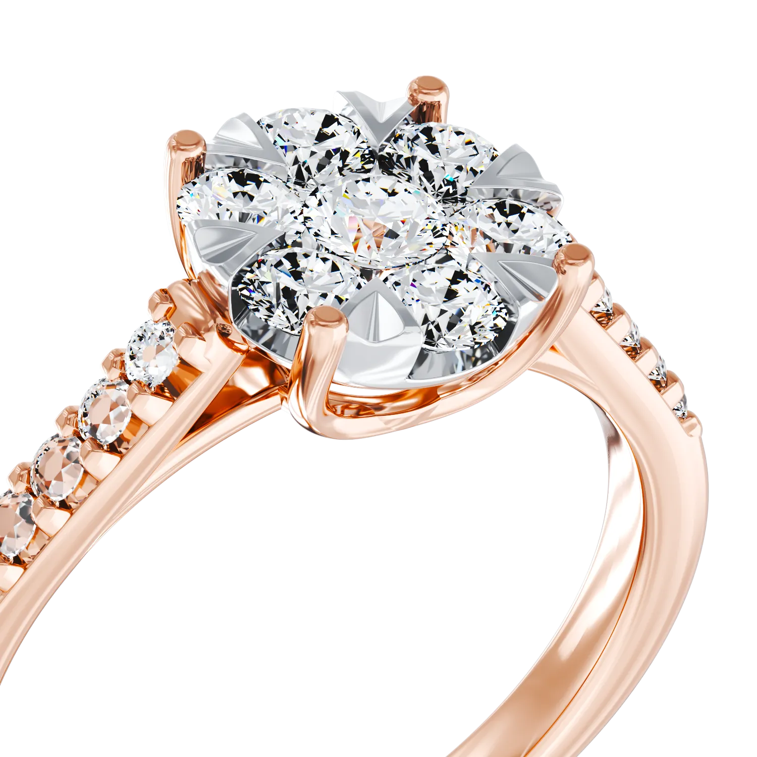 18K rose gold engagement ring with 0.5ct diamonds