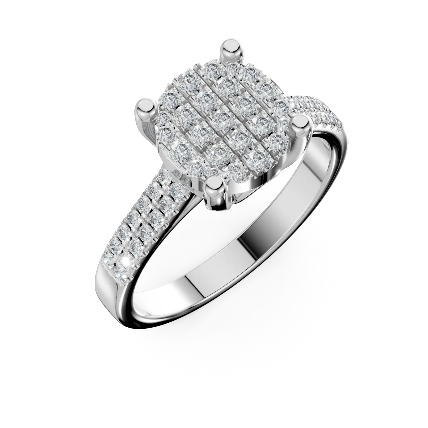 14K white gold engagement ring with 0.42ct diamonds