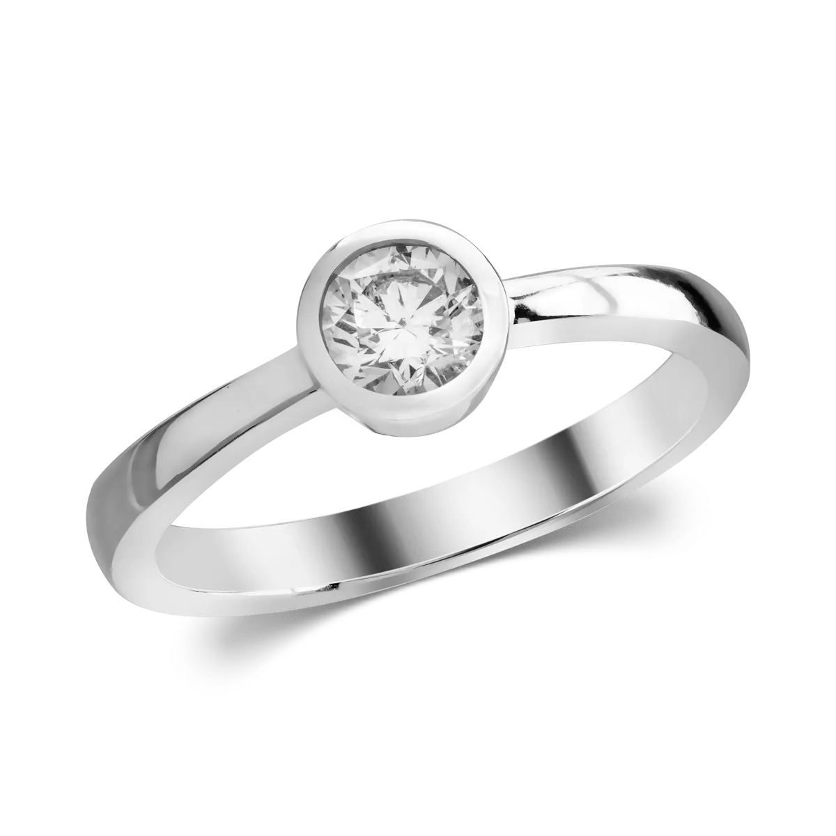 Teilor Inel de logodna din aur alb cu un diamant solitaire de 0.5ct