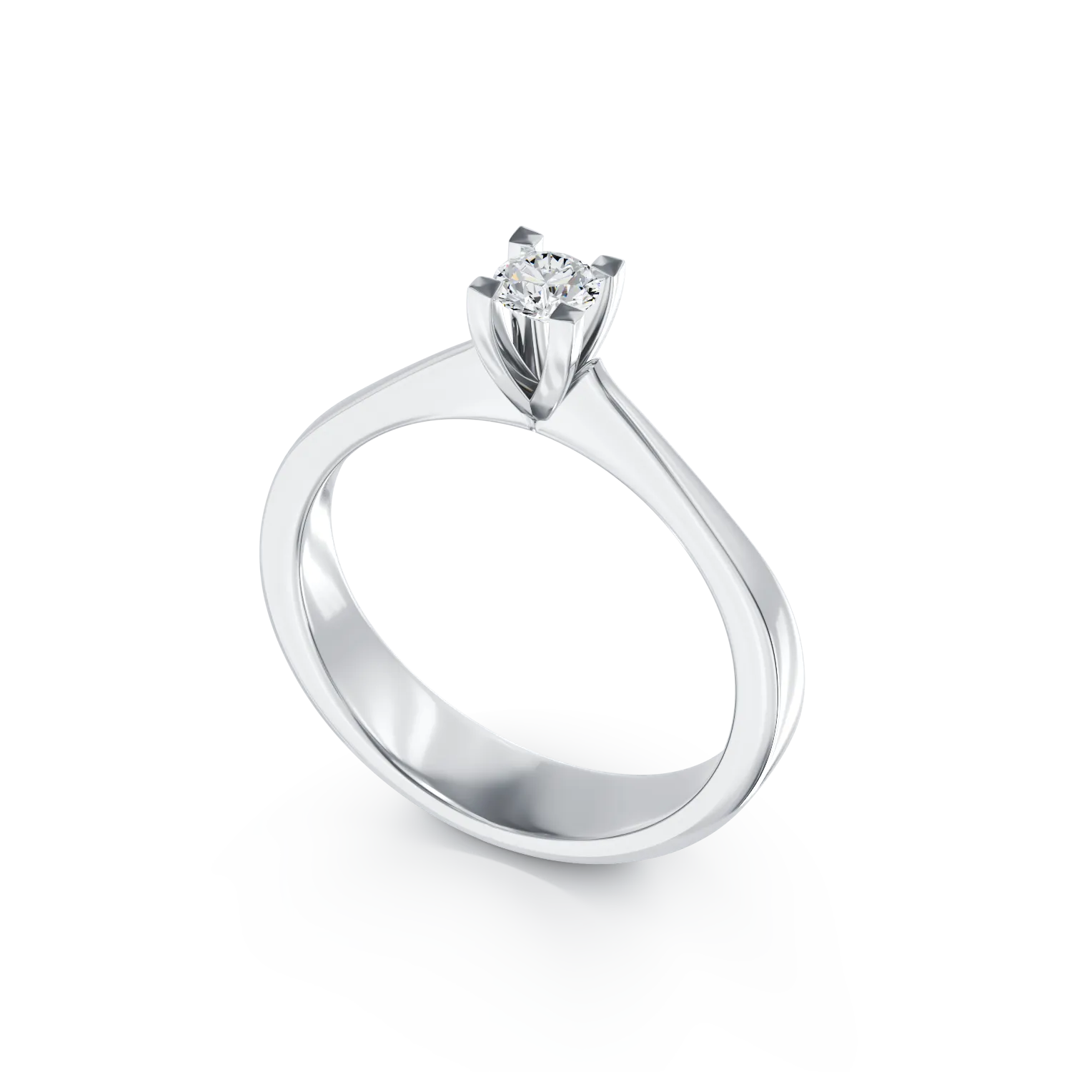 Годежен пръстен от 18K бяло злато с диамант пасианс 0.3ct