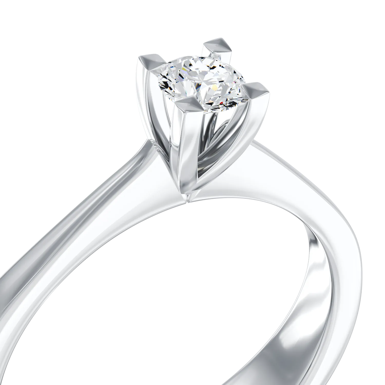 Inel de logodna din aur alb de 18K cu un diamant solitaire de 0.3ct - 3 | YEO