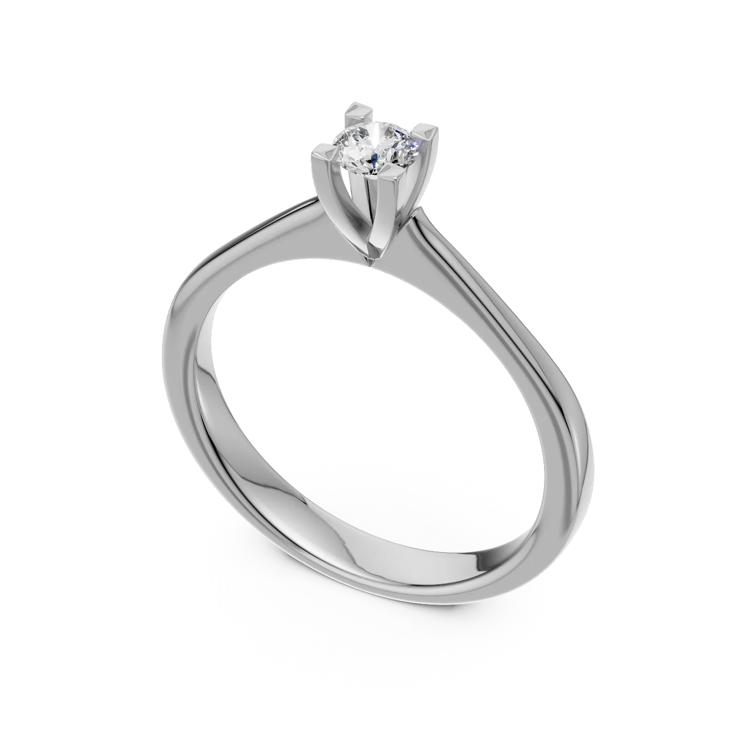 Годежен пръстен от бяло злато 18K с диамант пасианс 0.3ct